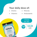 Twinlab Choline Cocktail – doseuse: dosage simple pour énergie mentale et physique.