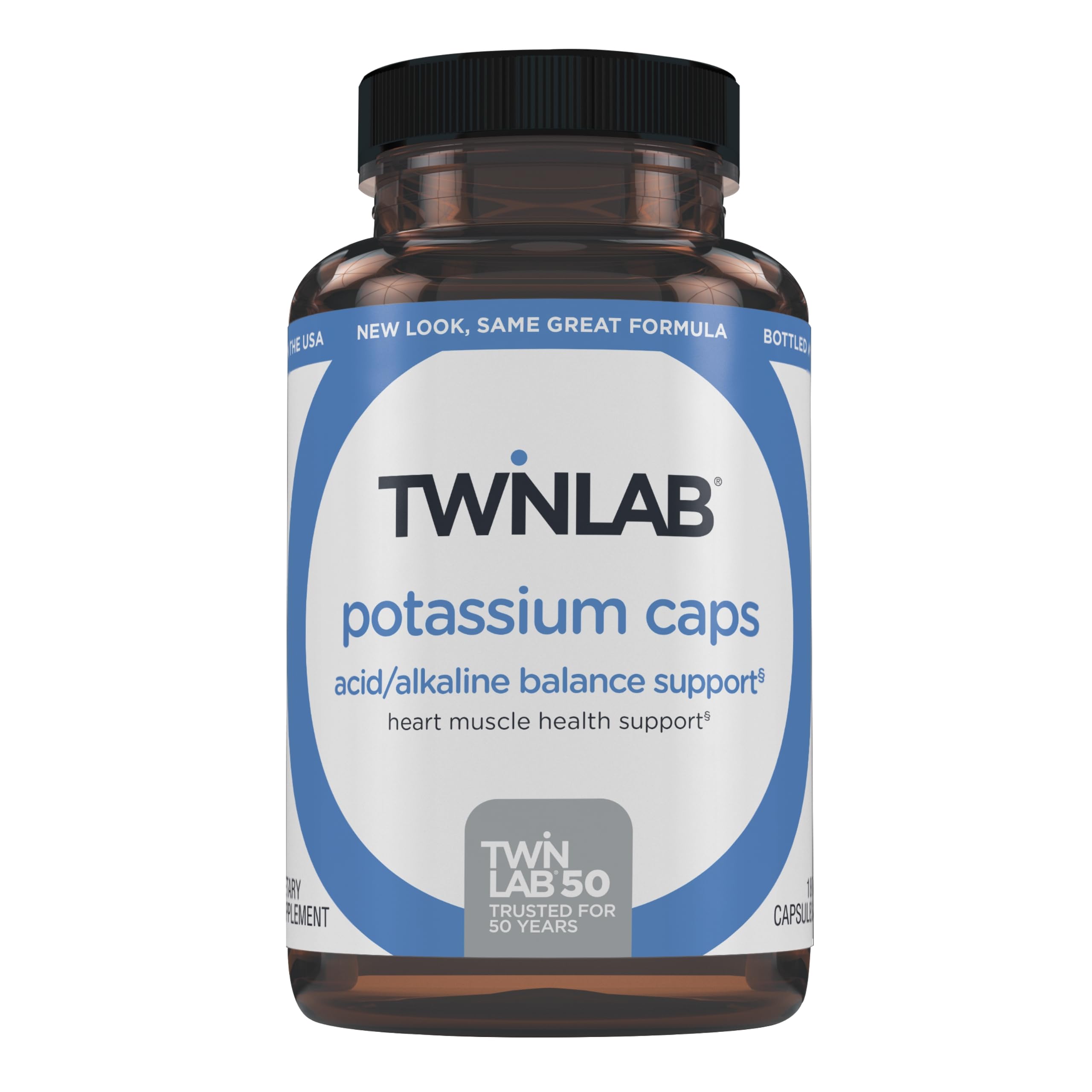 Twinlab Potassium Caps – bouteille montrant le complément électrolytique pratique pour cœur et muscles