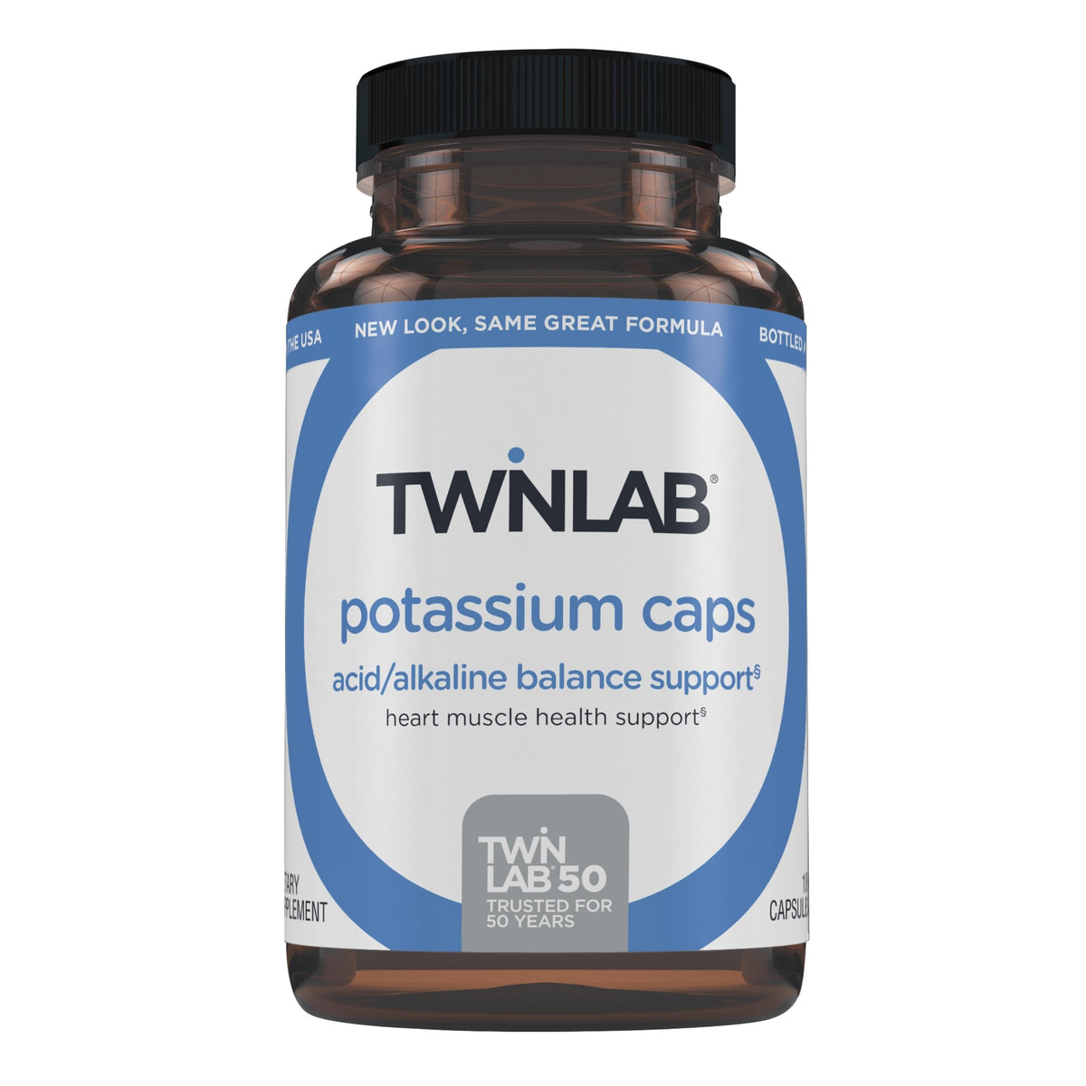 Twinlab Potassium Caps – bouteille montrant le complément électrolytique pratique pour cœur et muscles