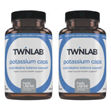 Twinlab Potassium Caps pack de deux bouteilles pour soutien potentiel à l'équilibre électrolytique.