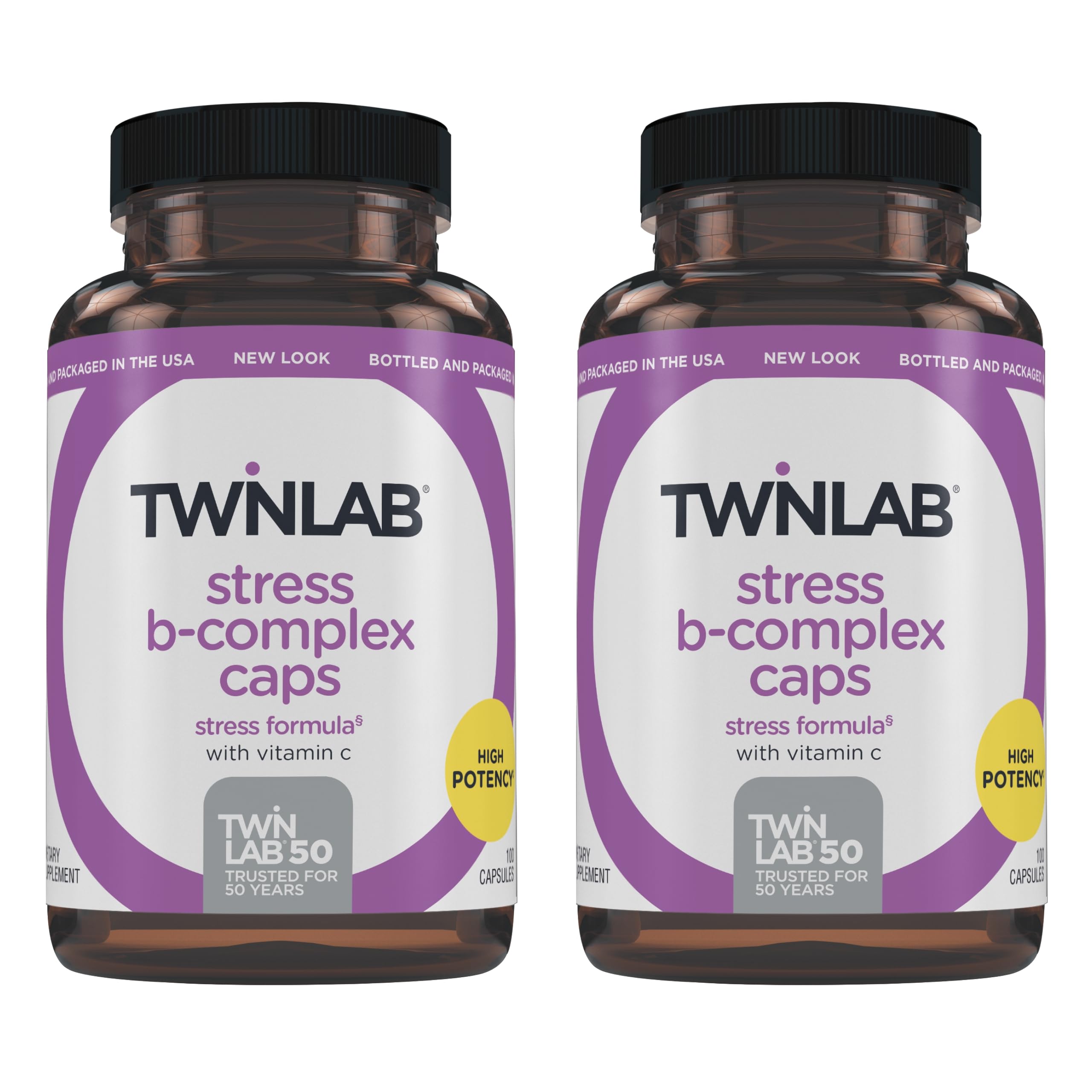 Twinlab Stress B-Complex: bouteille et gélules pour soutien énergétique potentiel