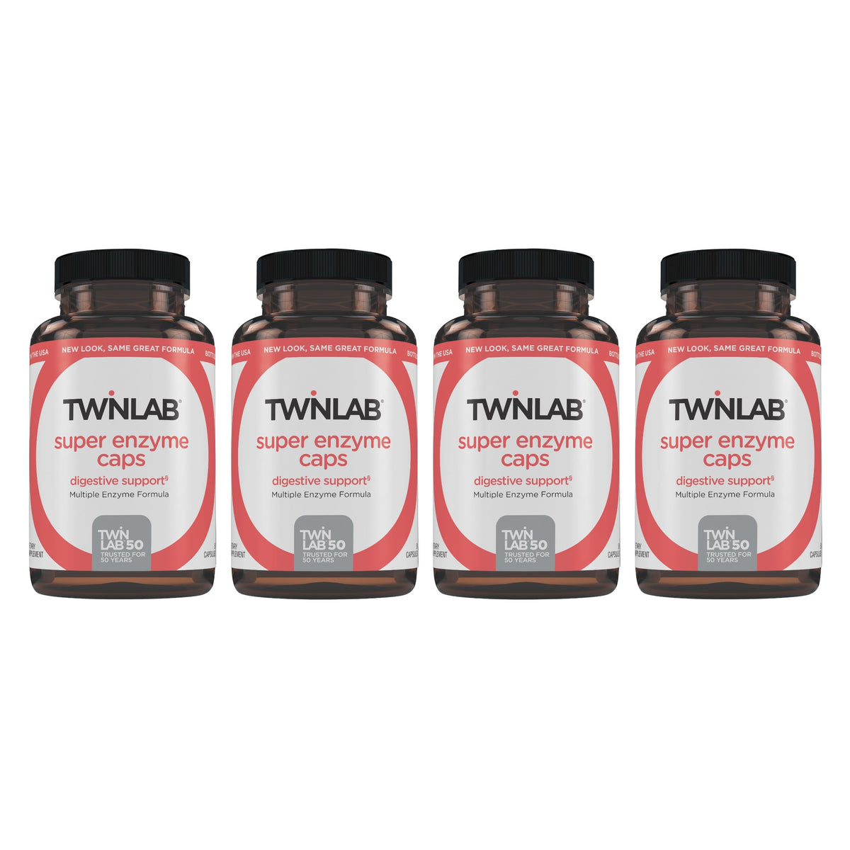Twinlab Super Enzyme Caps sur l'emballage, soutien digestif potentiel.