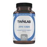 Twinlab Capsules de zinc, bouteille visible, soutien immunitaire potentiel.