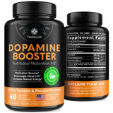 TwinLeaf Dopamine, face avant de la bouteille, soutien concentration et clarté mentale.