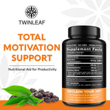 TwinLeaf Dopamine, étiquette et ingrédients, aperçu des composants pour le soutien cognitif.