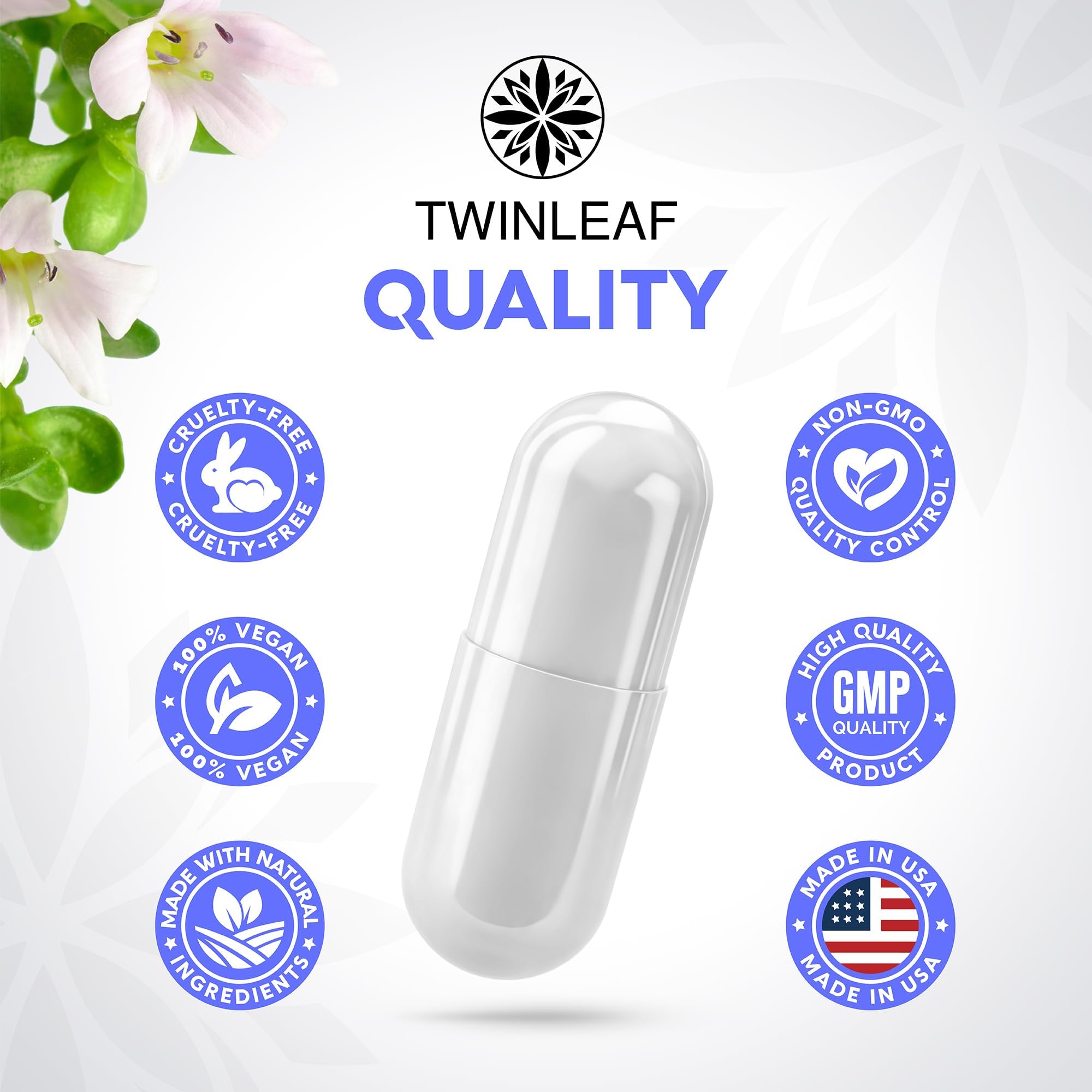Twinleaf Serotonin Booster – Ingrédients actifs pour soutien général du bien-être.