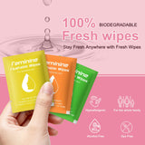 Twoworld lingettes citron concombre pour une sensation de fraîcheur en voyage