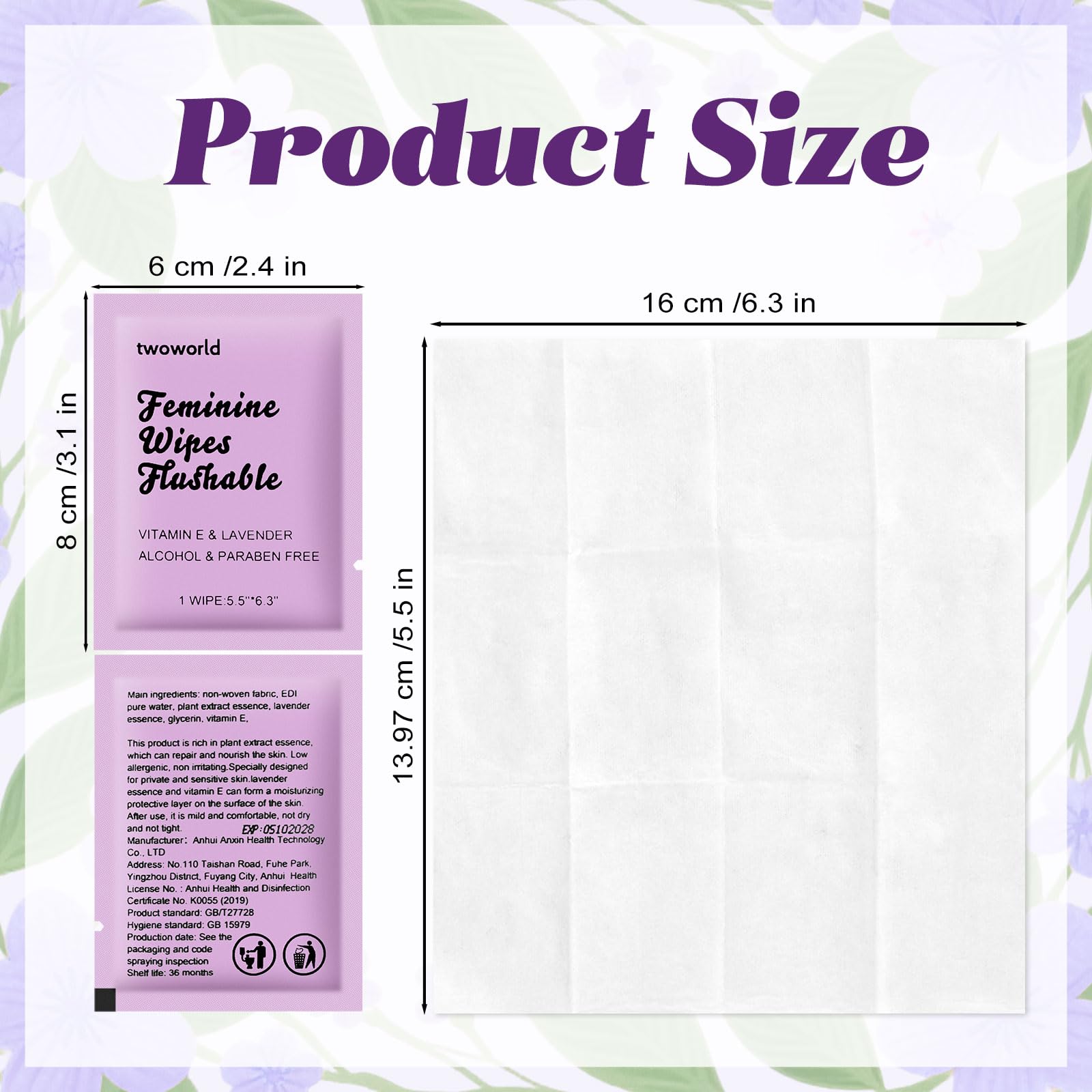 Lingettes Twoworld format voyage, pratique et portable.