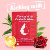 Lingettes féminines Twoworld format voyage, jetables et faciles à emporter.