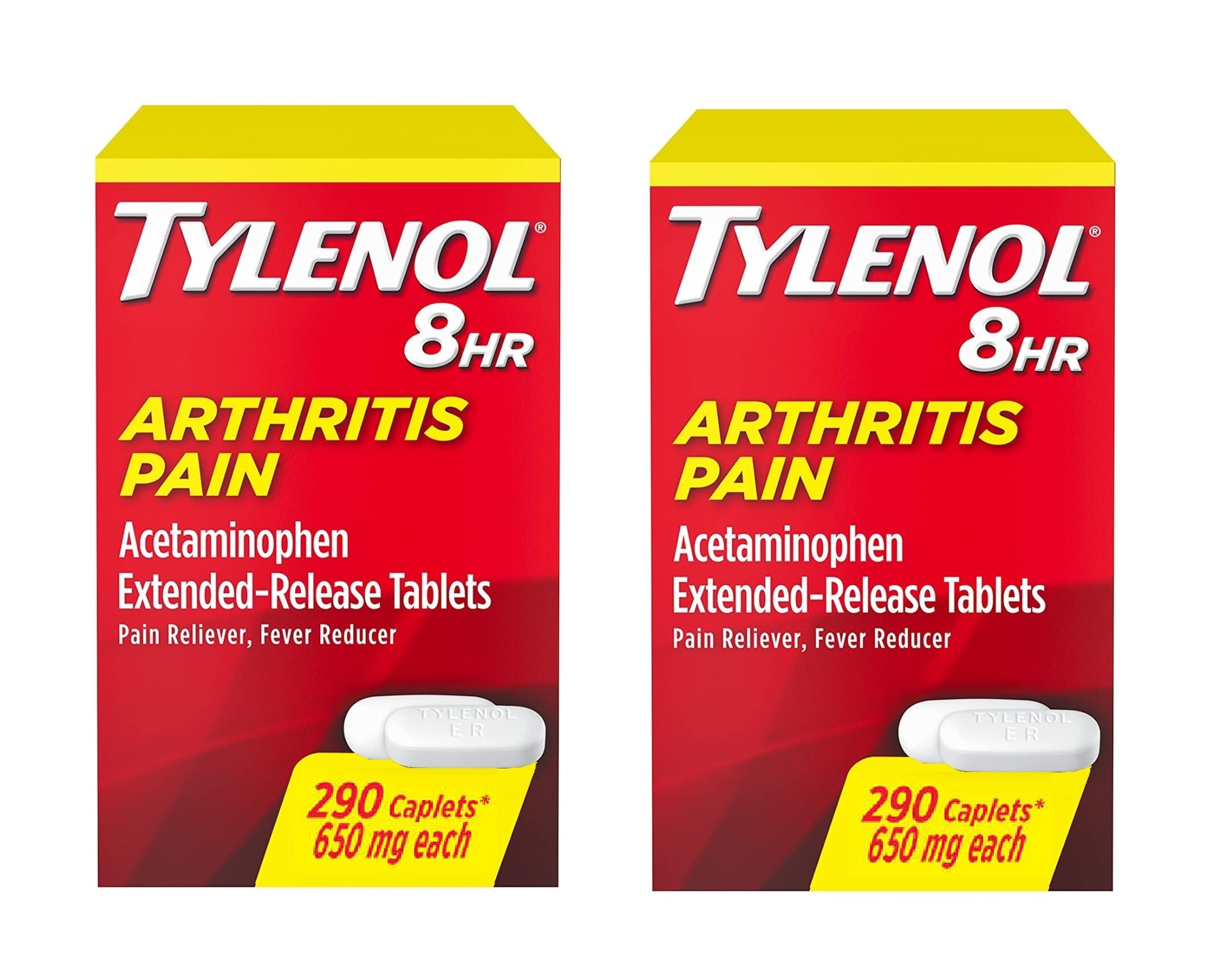 Tylenol articulations, boîte-pack deux, présentation pratique pour le quotidien.