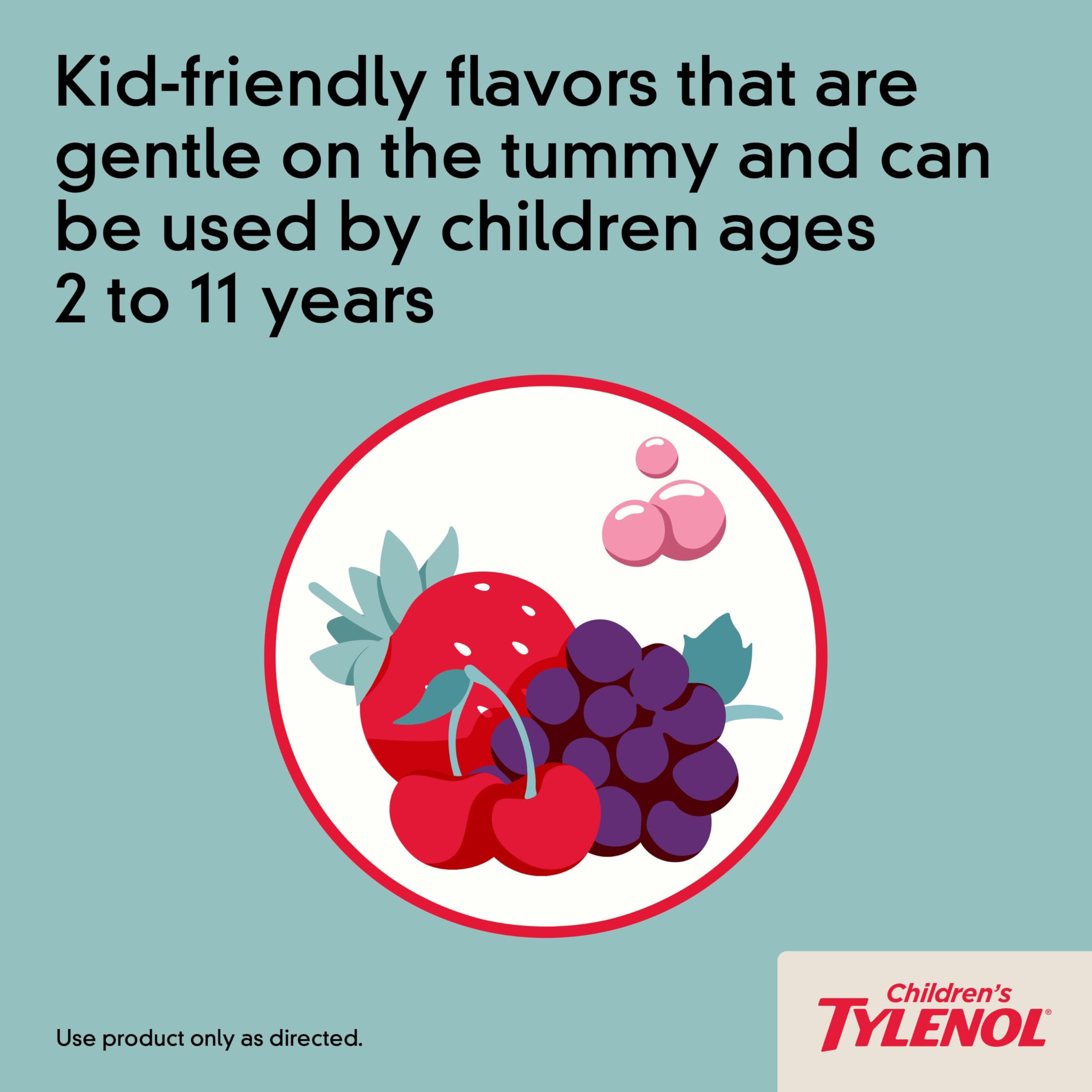 Tylenol Enfants dosage recommandé entre 2 et 11 ans, instruction claire sur le flacon.