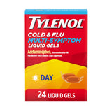 Tylenol Jour – gélules liquides pour soulagement rapide du rhume et grippe.