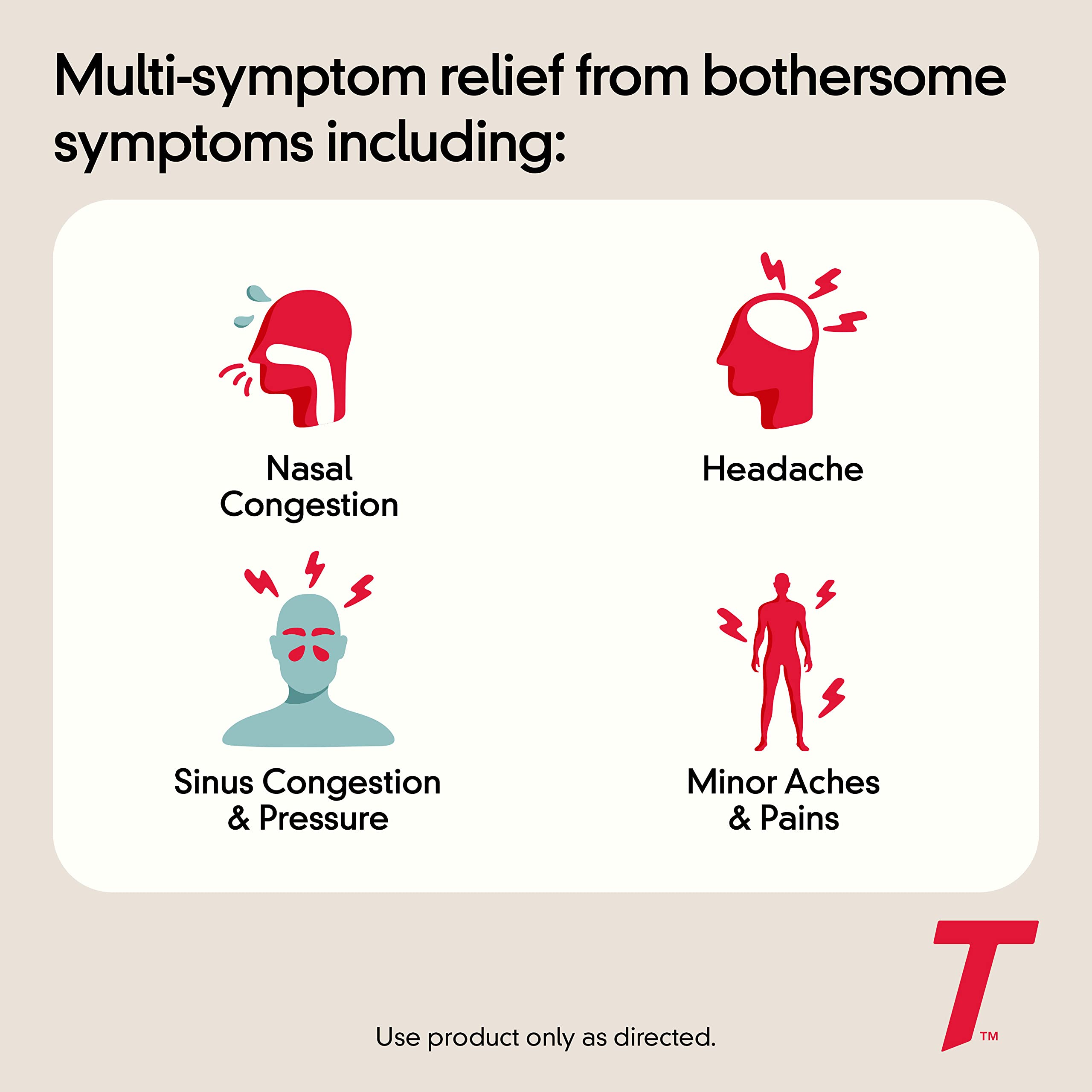 Tylenol Sinus + Mal de Tête Comprimés, composition acétaminophène 325 mg.
