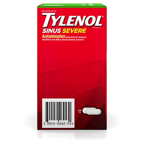 Décongestionnasale avec Tylenol Sinus Severe Daytime Caplets.