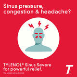 Ingrédients et dosage des Tylenol Sinus Severe Daytime Caplets.