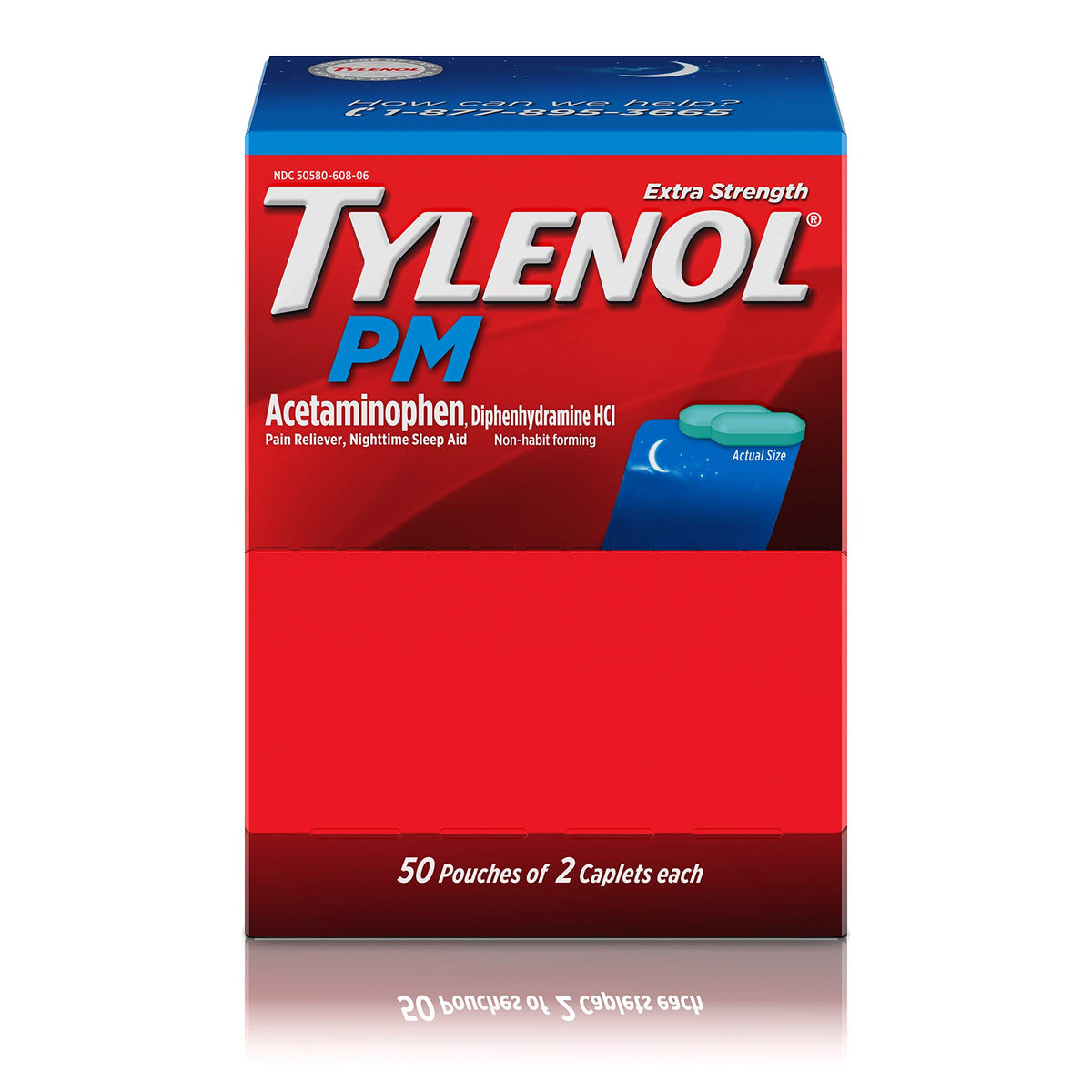 Tylenol PM, boîte distributeur pratique pour des nuits calmes.