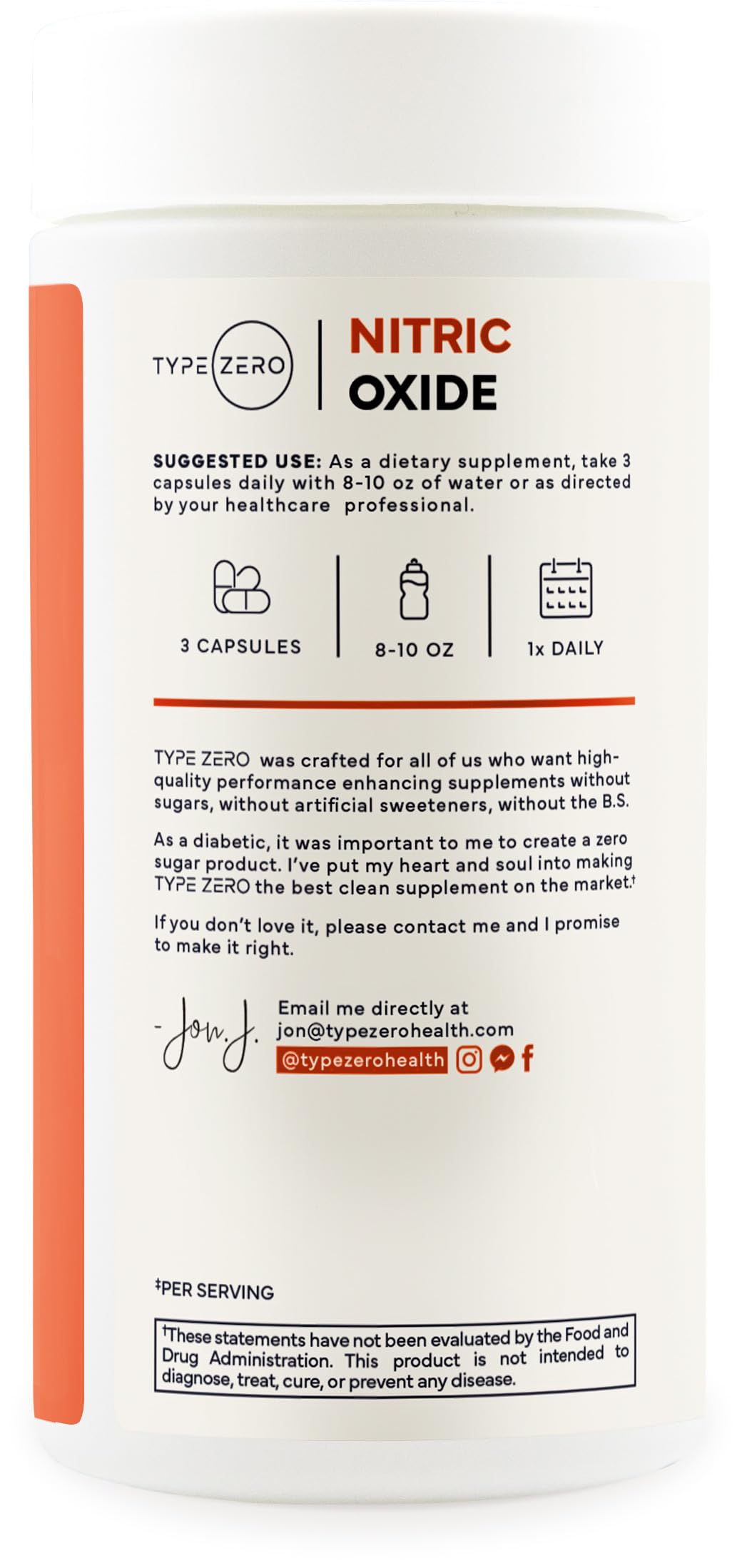 Étiquette Type Zero 6X — produit sans gluten et sans OGM.