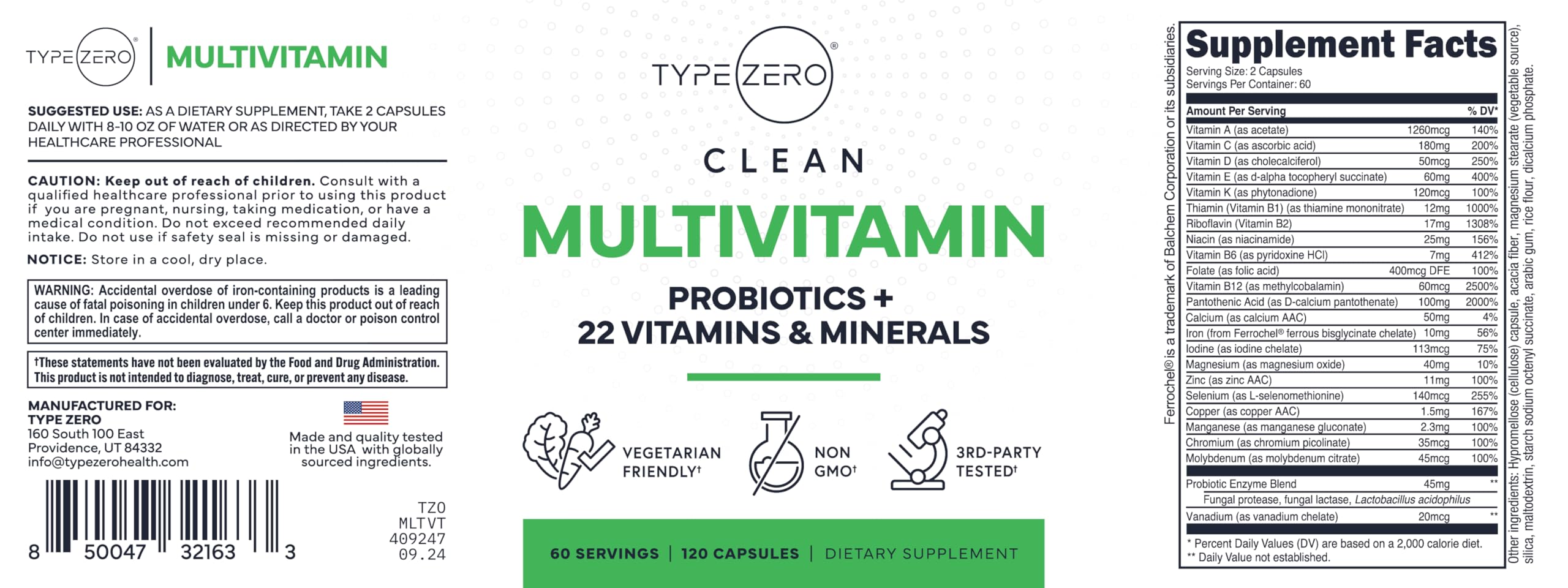 Type Zero – Capsules en hypromellose, qualité et choix d'ingrédients soignés.