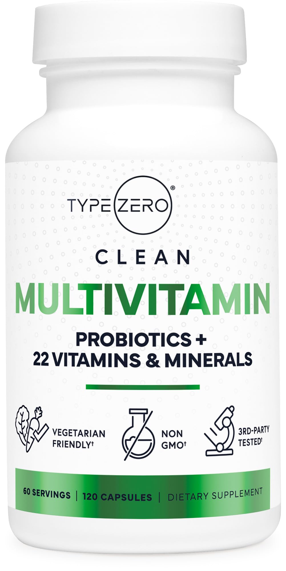 Type Zero – multivitamines en capsules, flacon prêt pour la routine quotidienne.