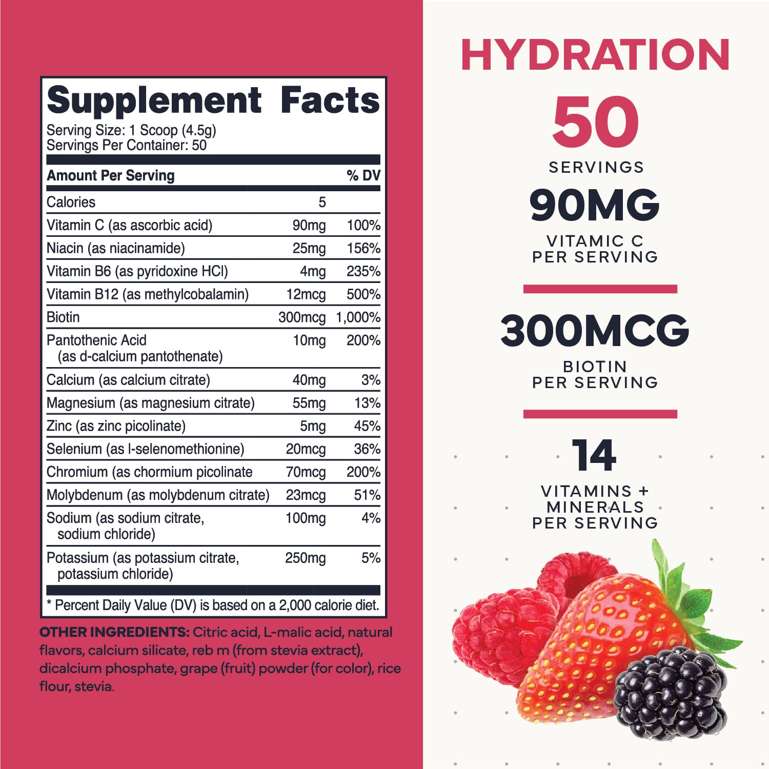 Poudre d'hydratation Type Zero, dose mesurable en cuillère.