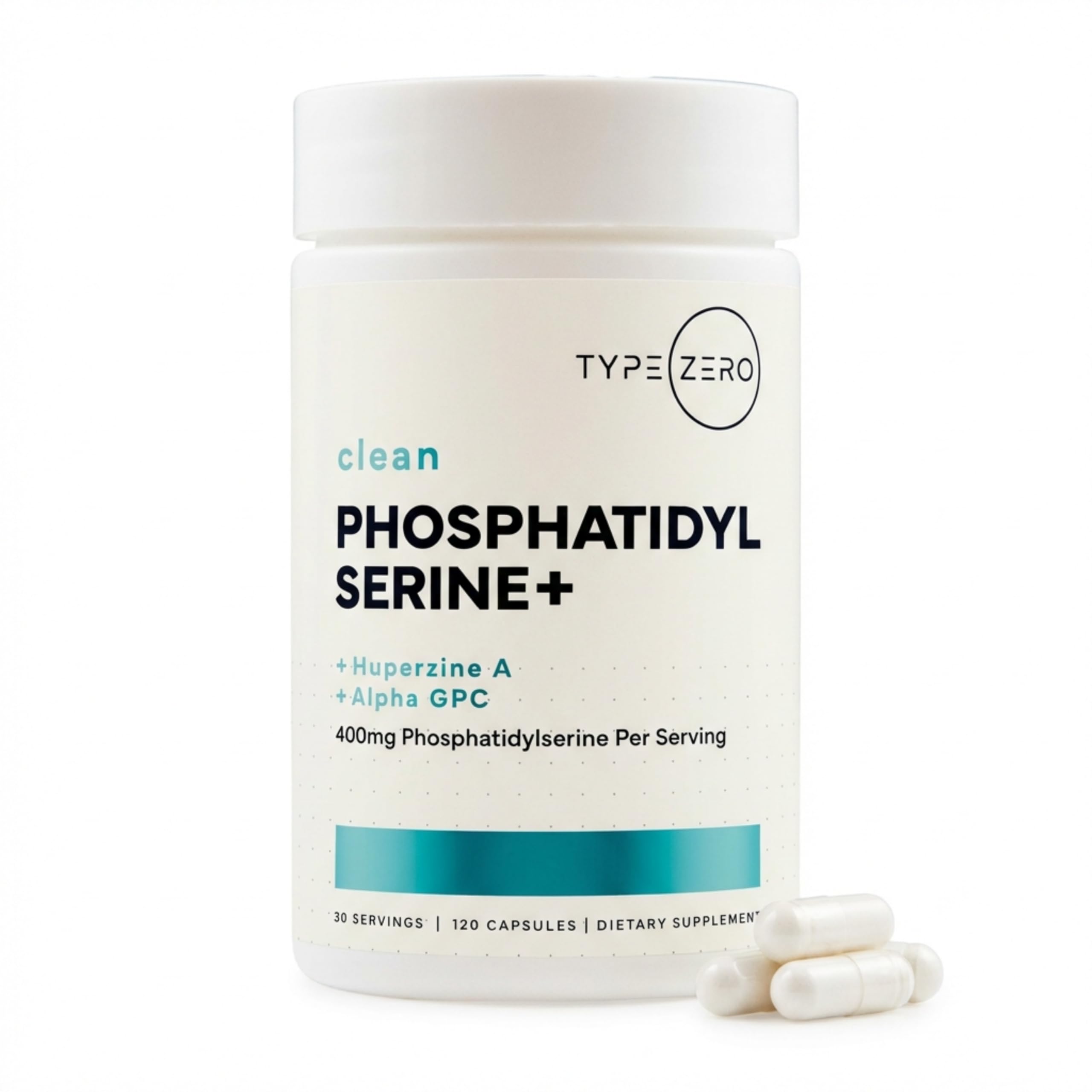 Type Zero PS 400mg – Bouteille pour concentration et clarté mentale.