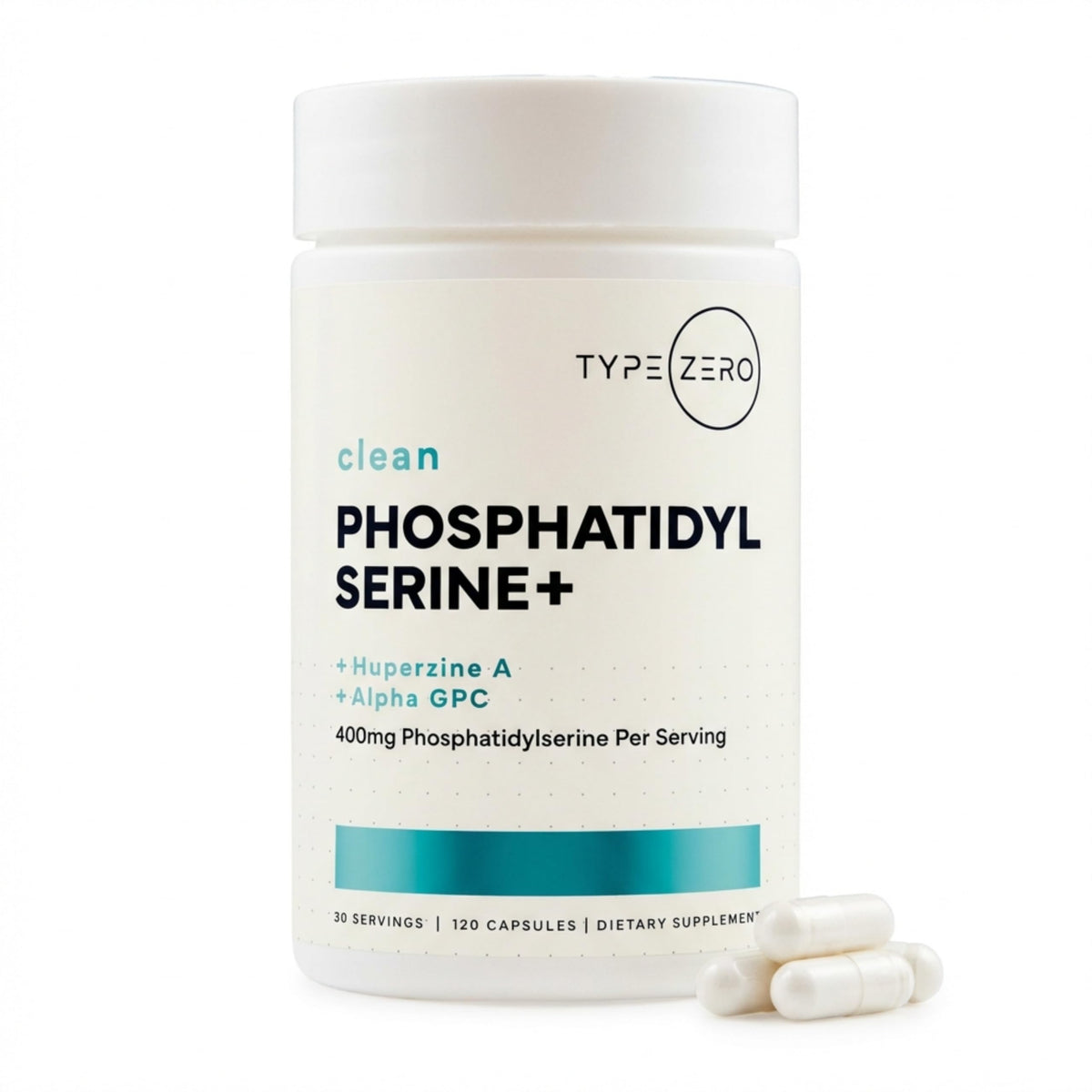 Type Zero PS 400mg – Bouteille pour concentration et clarté mentale.