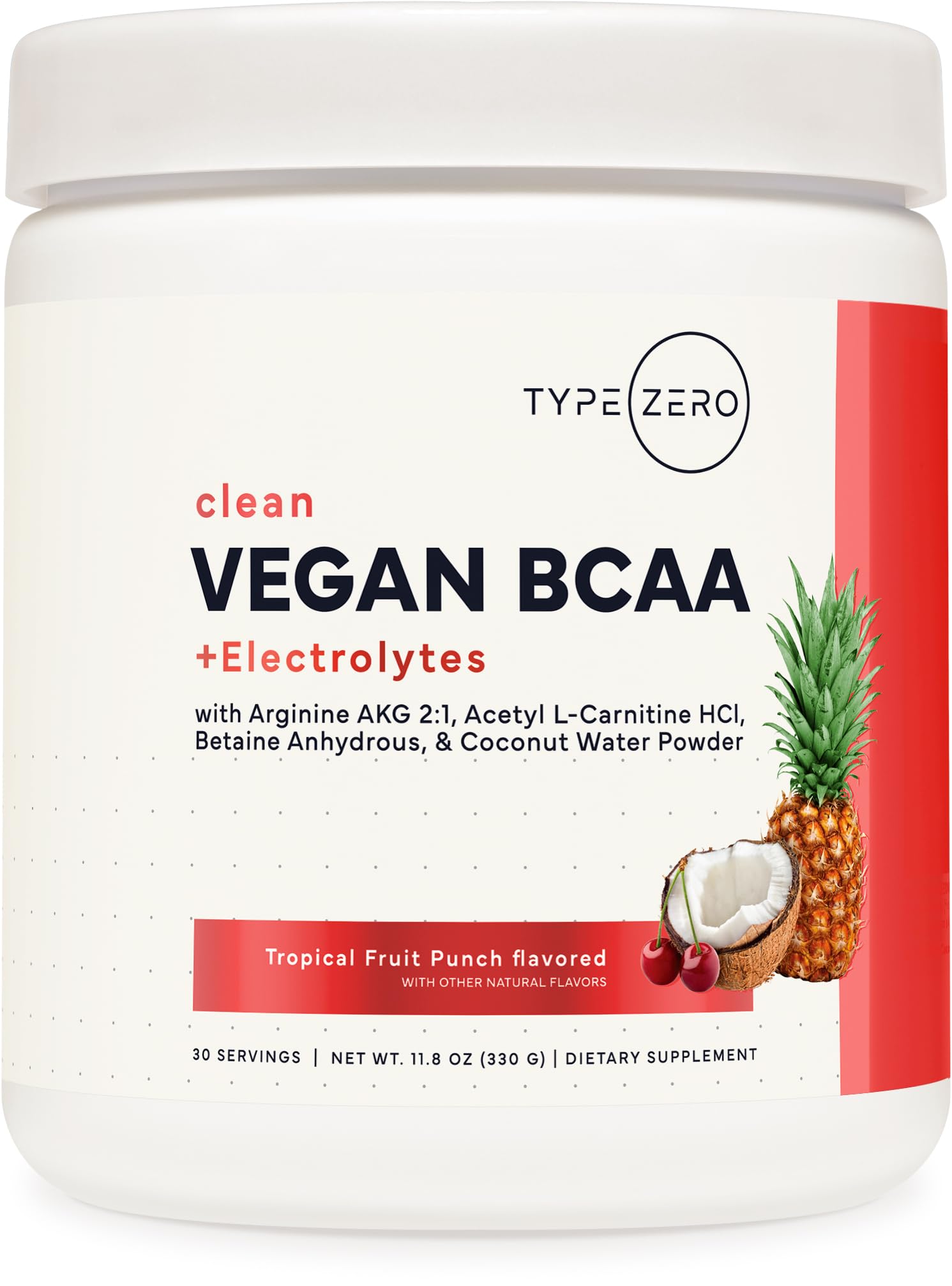 Type Zero BCAA en poudre avec arôme fruits tropicaux pour récupération rafraîchissante