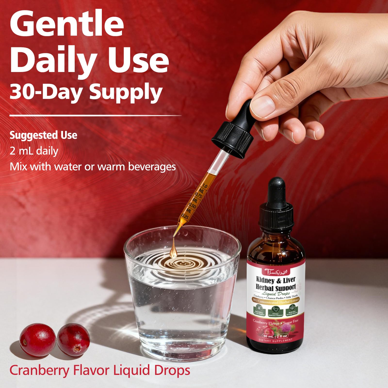 Gouttes Tyrnixel format liquide pratique pour eau jus ou thé