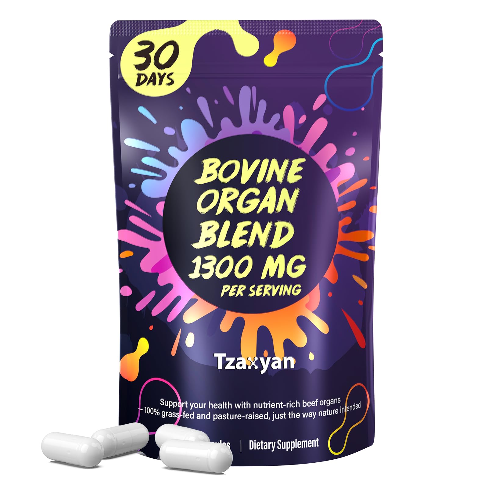 tzaxyan 1300mg foies bovins: capsules pour énergie féminine et vitalité