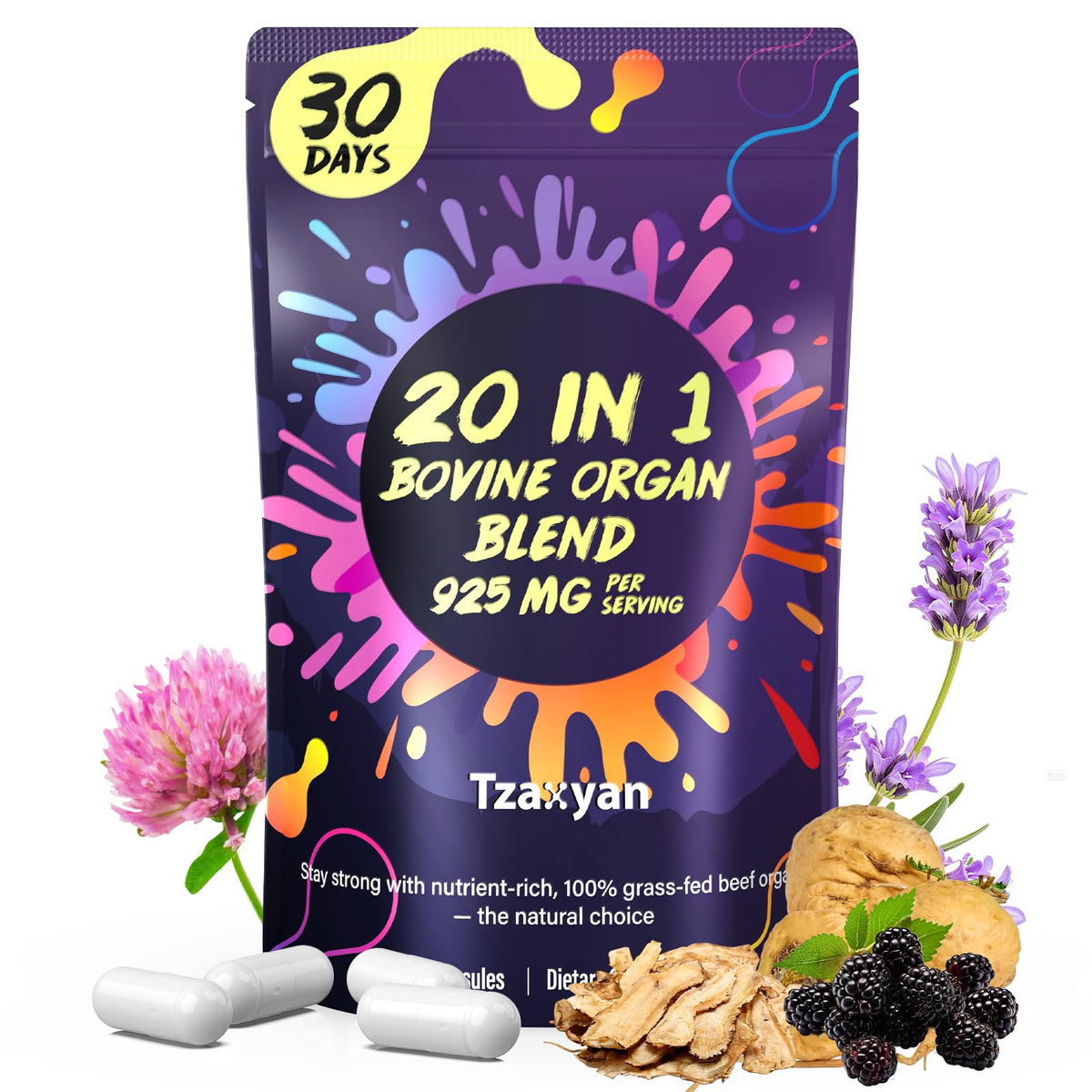 tzaxyan capsules organes boeuf foie: apport naturel energie et vitalite.