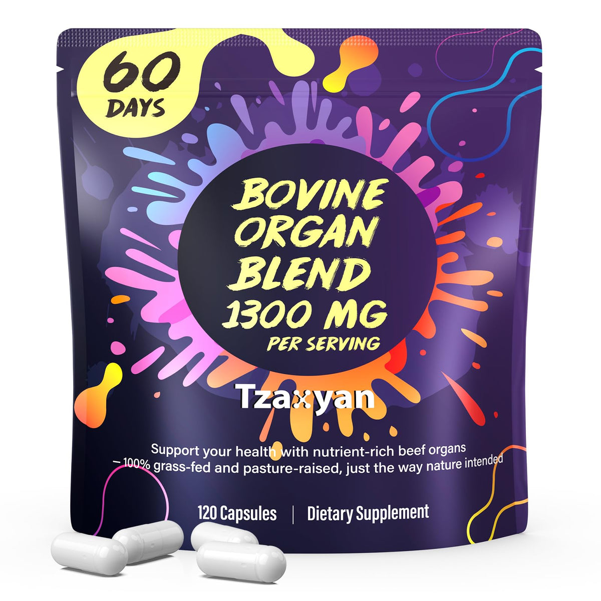 capsules organes bovins tzaxyan pour femmes, énergie et équilibre potentiels.