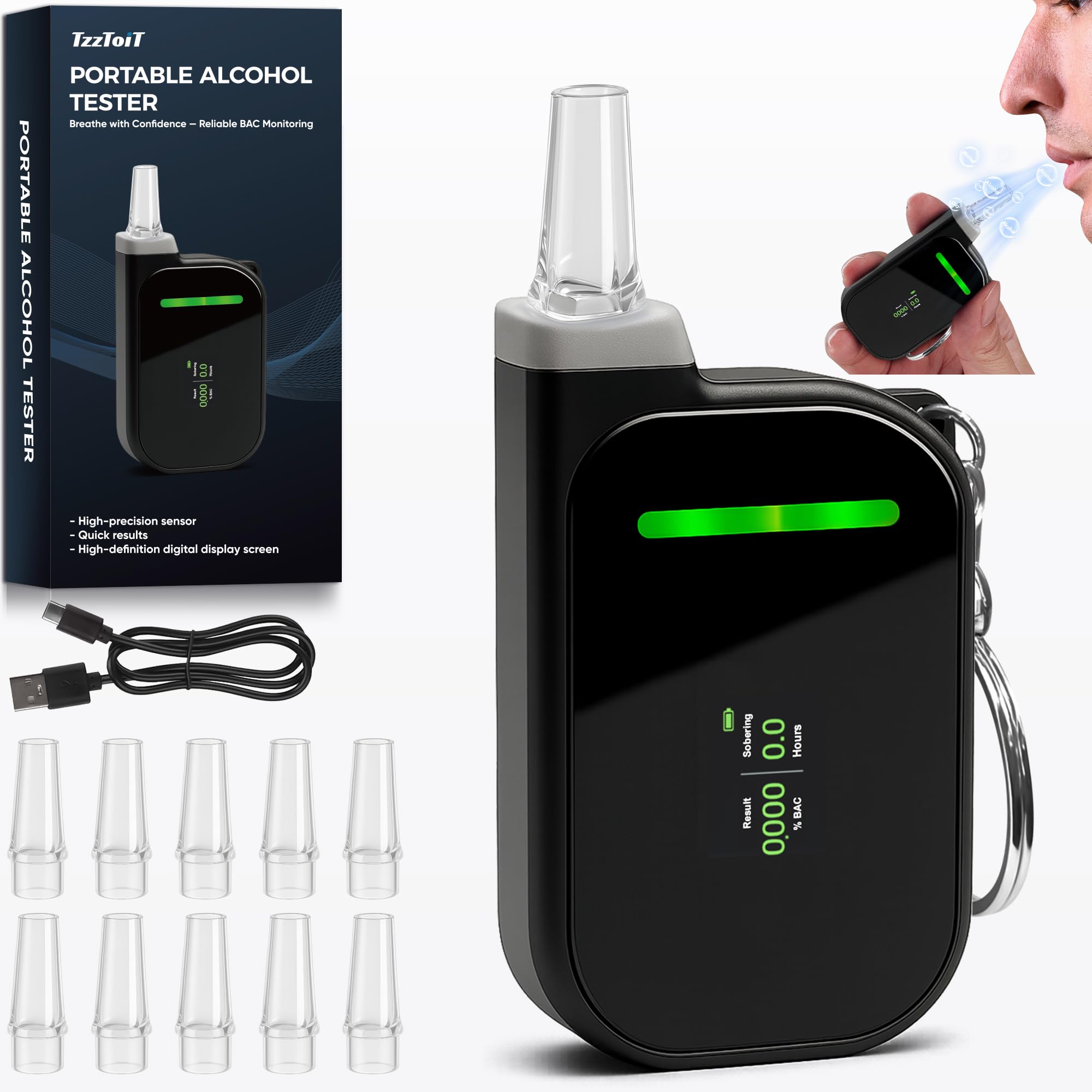 Alcootest portable TzzToiT prêt à l’emploi pour une détection rapide.
