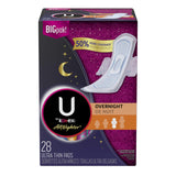 U by Kotex AllNighter avec ailes, protection nocturne fiable et confortable pour la nuit.
