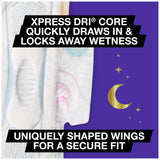 U by Kotex AllNighter: ailes Tru-Fit pour un ajustement sûr.