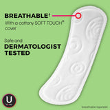 U by Kotex Lightdays sans parfum et hypoallergéniques pour la peau.