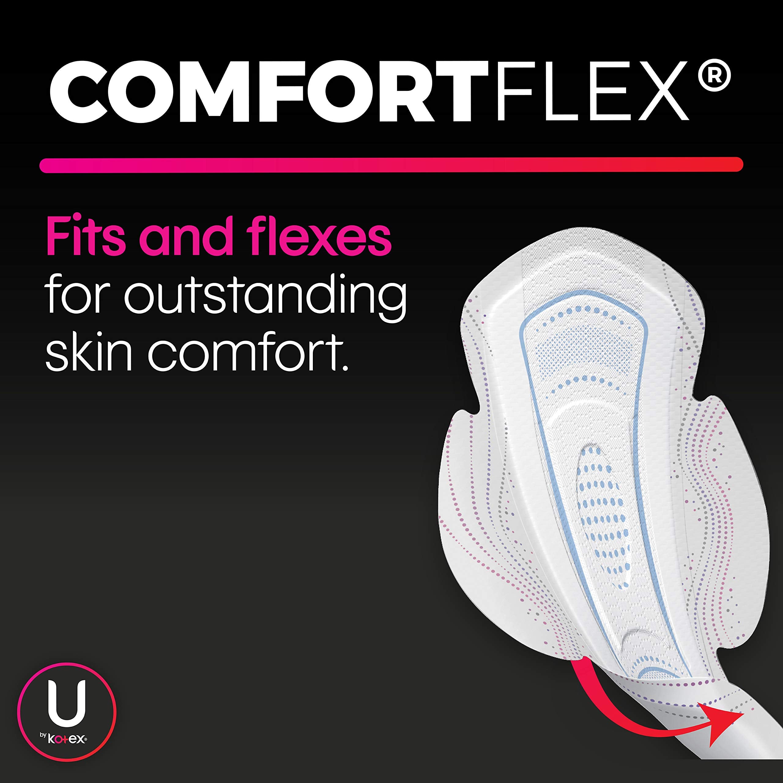 U by Kotex CleanWear, absorption régulière sans parfum pour discrétion.