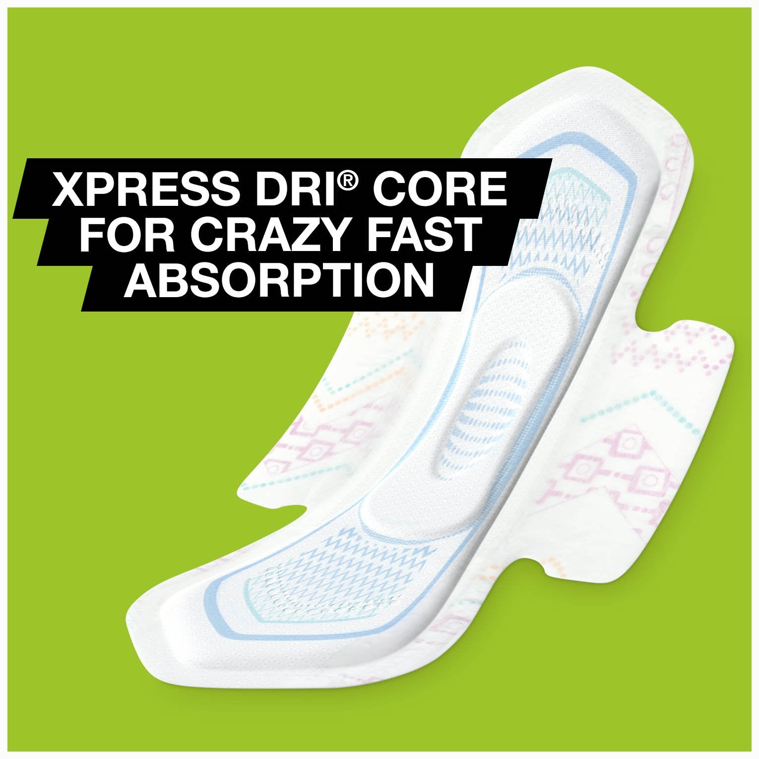 U par Kotex ailes pour maintien sûr et discret.