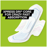 U par Kotex ailes pour maintien sûr et discret.
