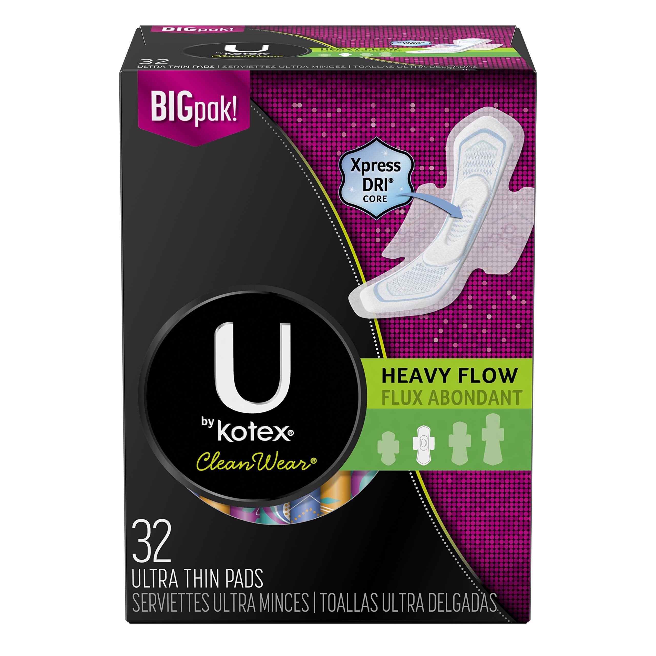 U par Kotex protections hygiéniques ultra-minces avec ailes pour flux lourd.