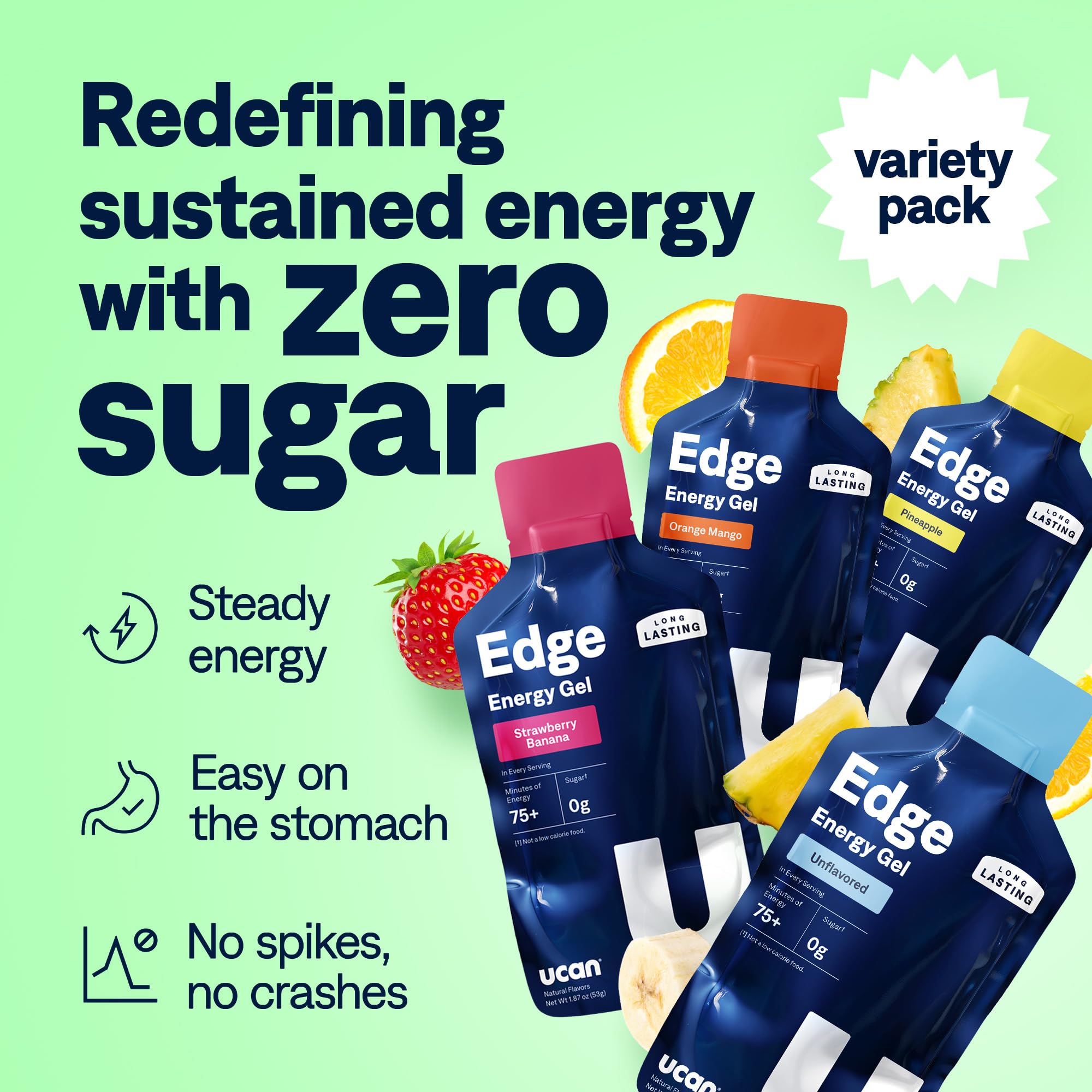 Texture douce de UCAN Edge Gel Shot favorisant énergie stable