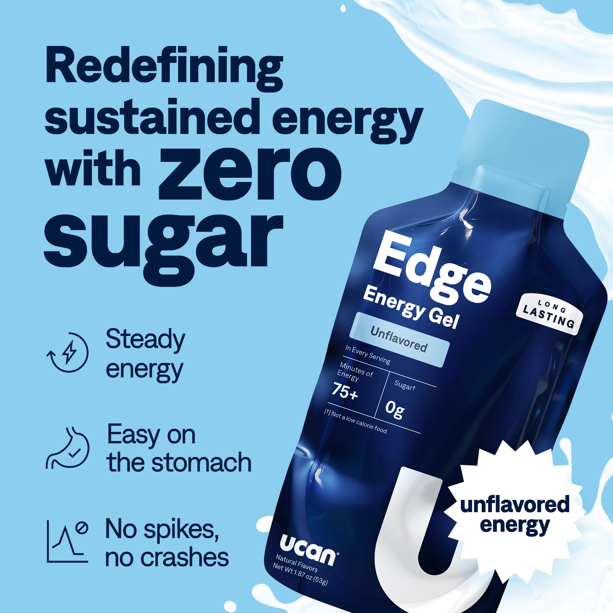 UCAN Edge sachets ouverts, accessibilité rapide pendant l’effort.