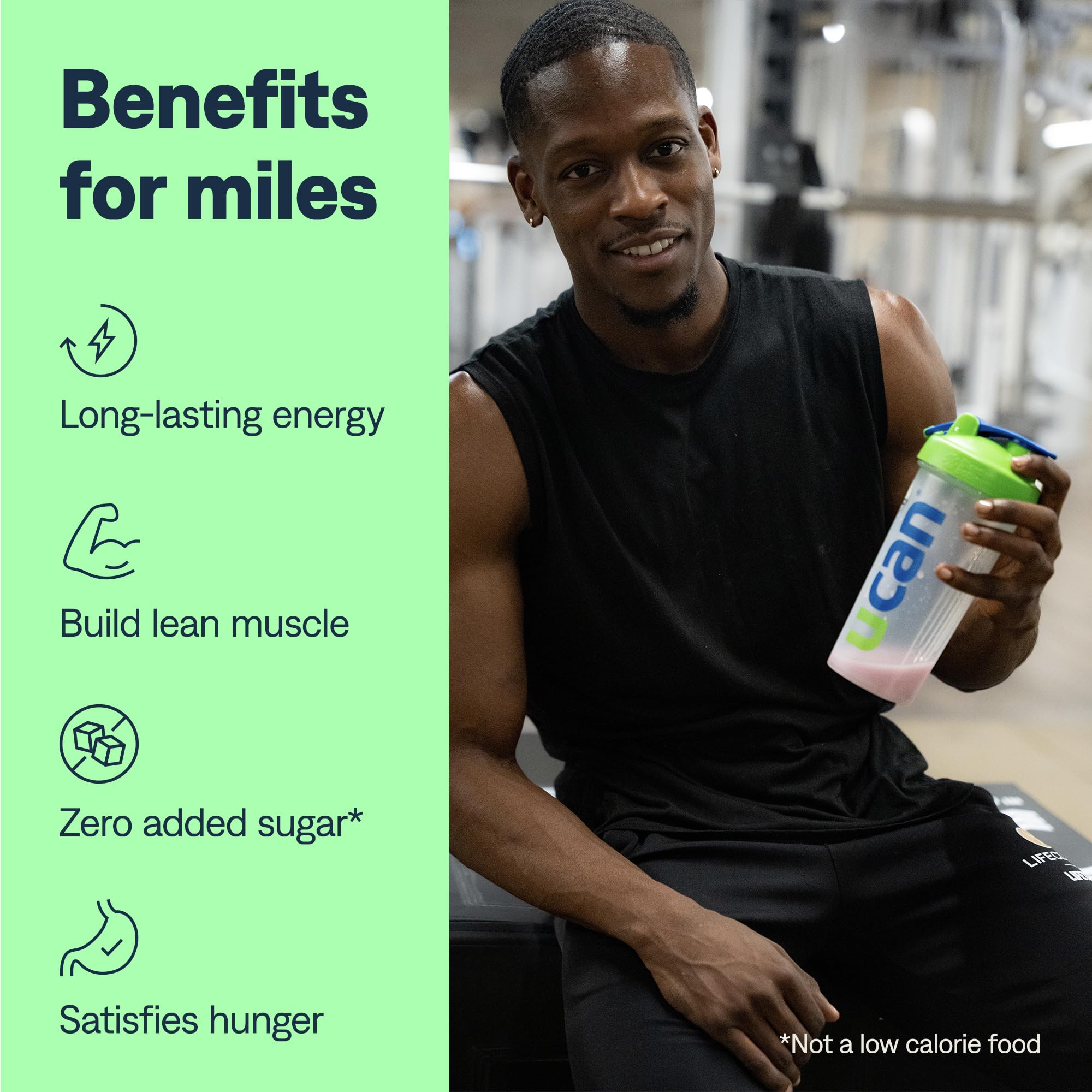 UCAN Énergie et protéine de lactosérum, shaker cookies crème prêt après l'entraînement.