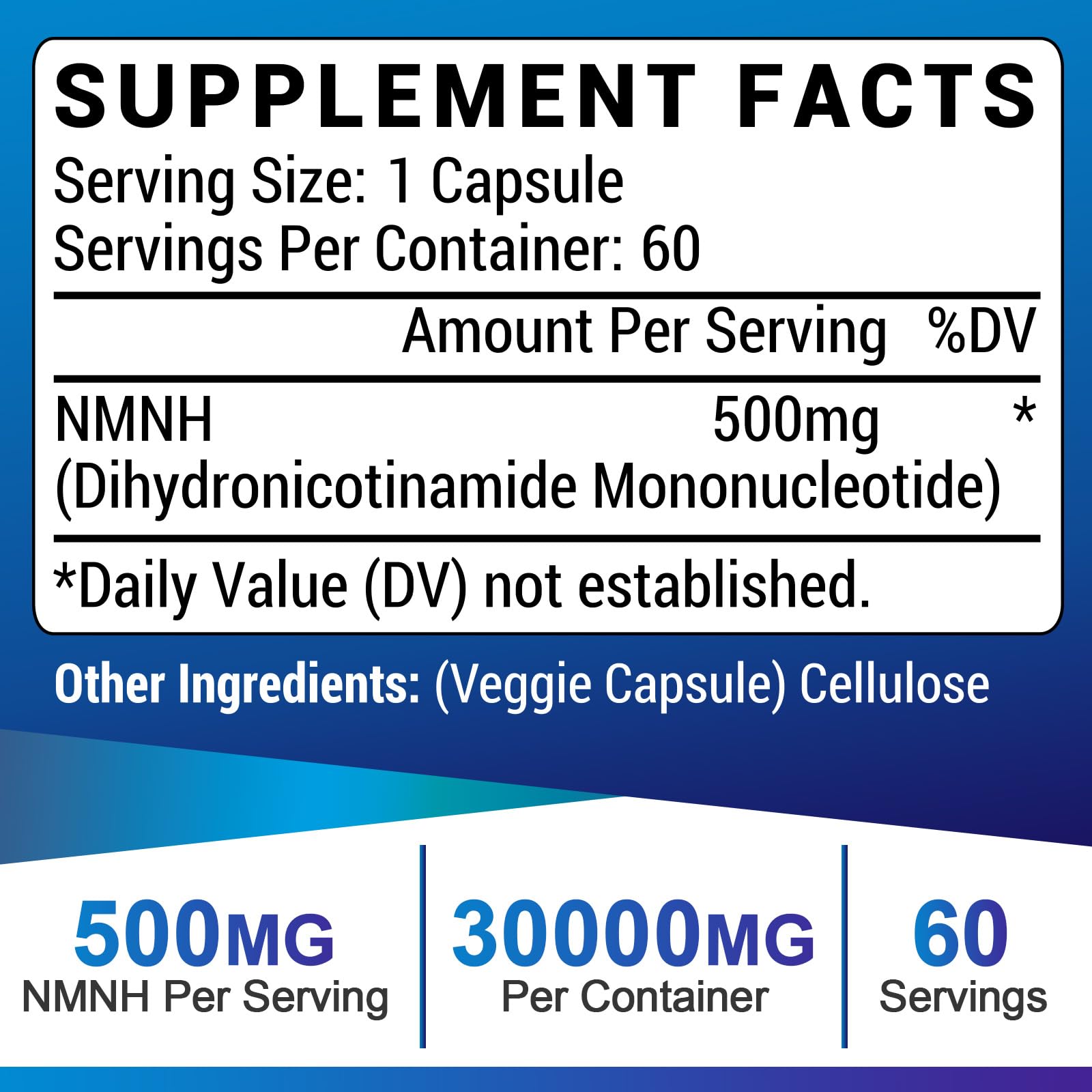 Ucessuyy NMNH, capsules entériques, meilleure absorption potentielle.