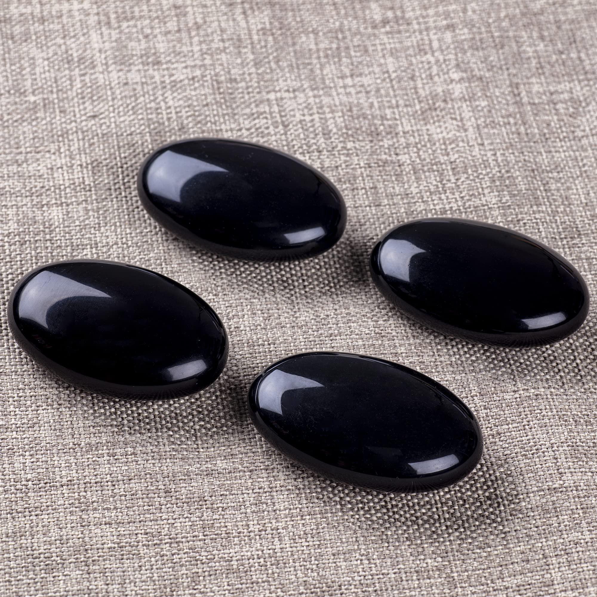 UFEEL obsidienne noire, pierre paume à porter dans la poche pour rester centré