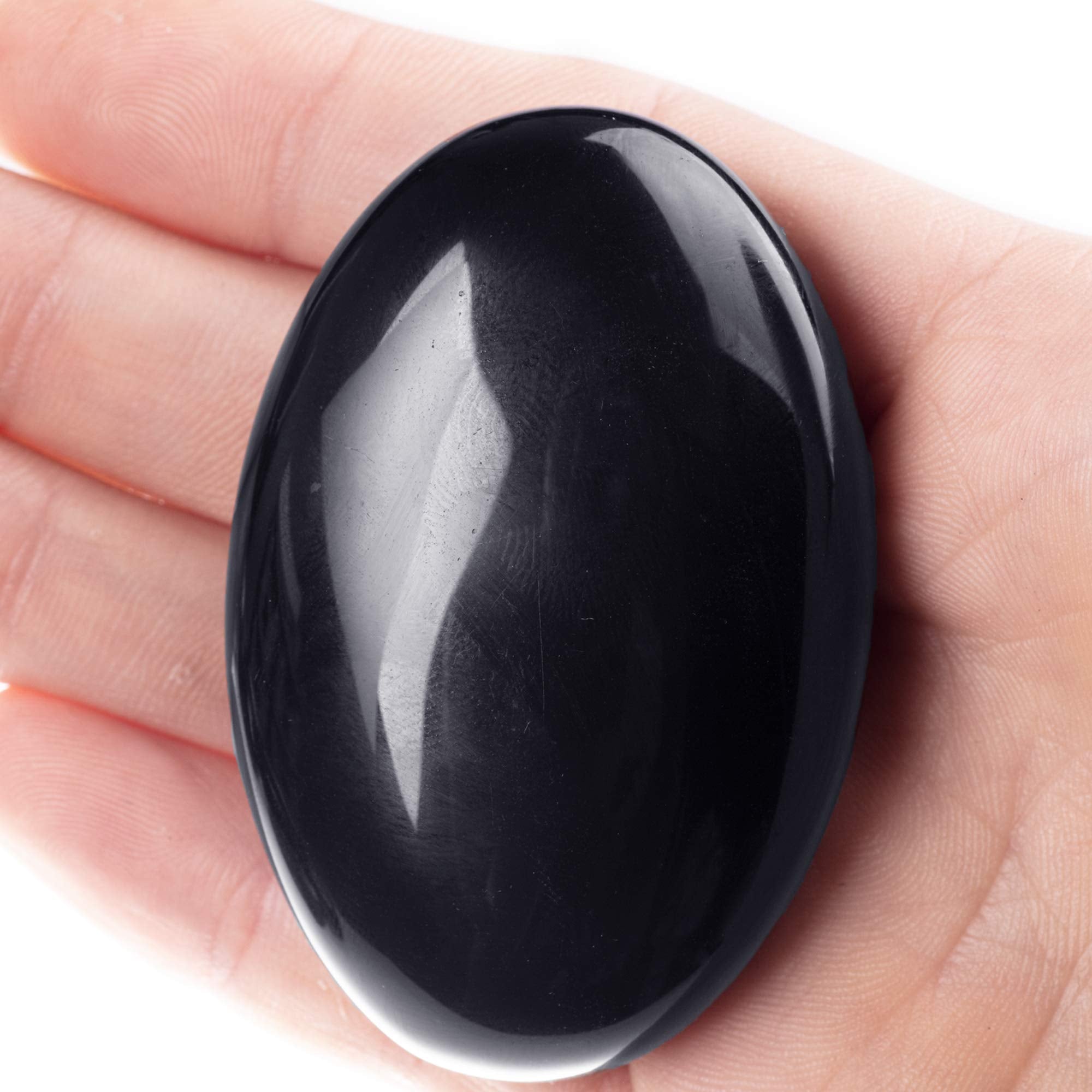 UFEEL obsidienne noire, pierre paume lisse, favorise concentration et calme