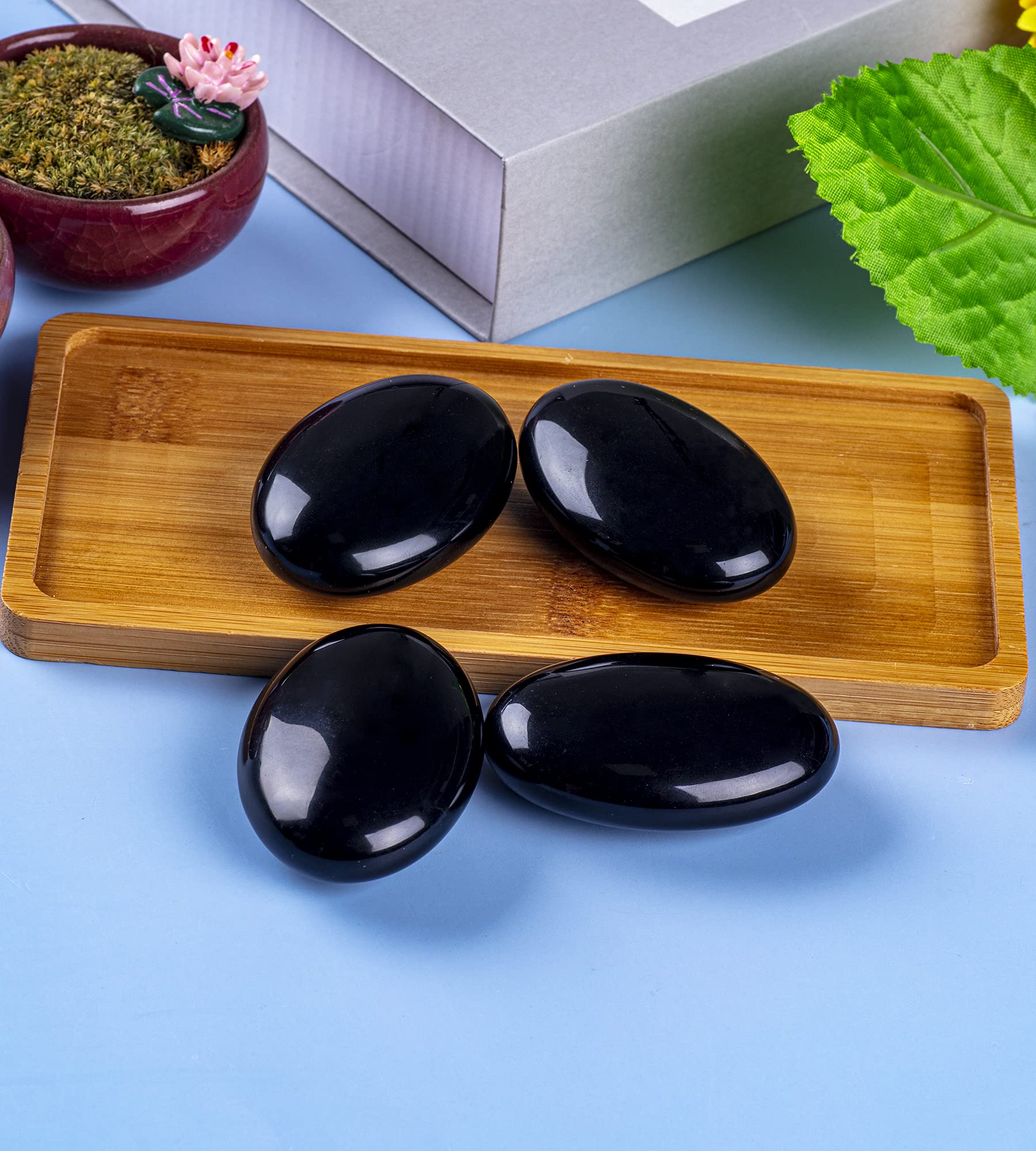 UFEEL obsidienne noire, pierre paume pour rituel sensoriel et relaxation