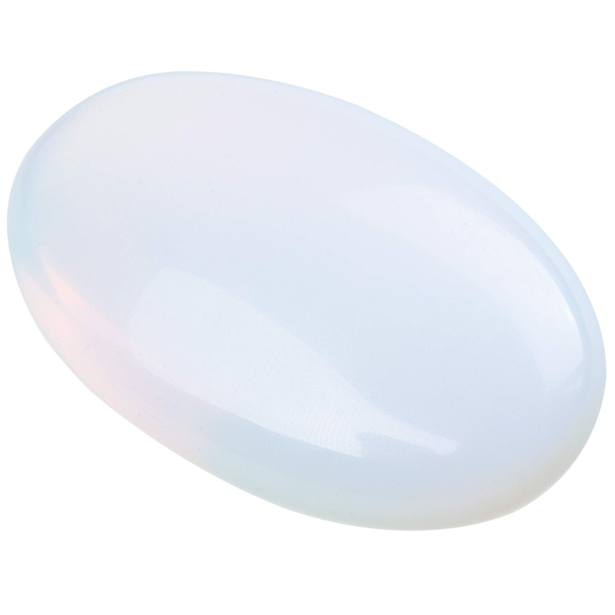 Opalite palmaire ovale prête pour méditation, compacte et portable.