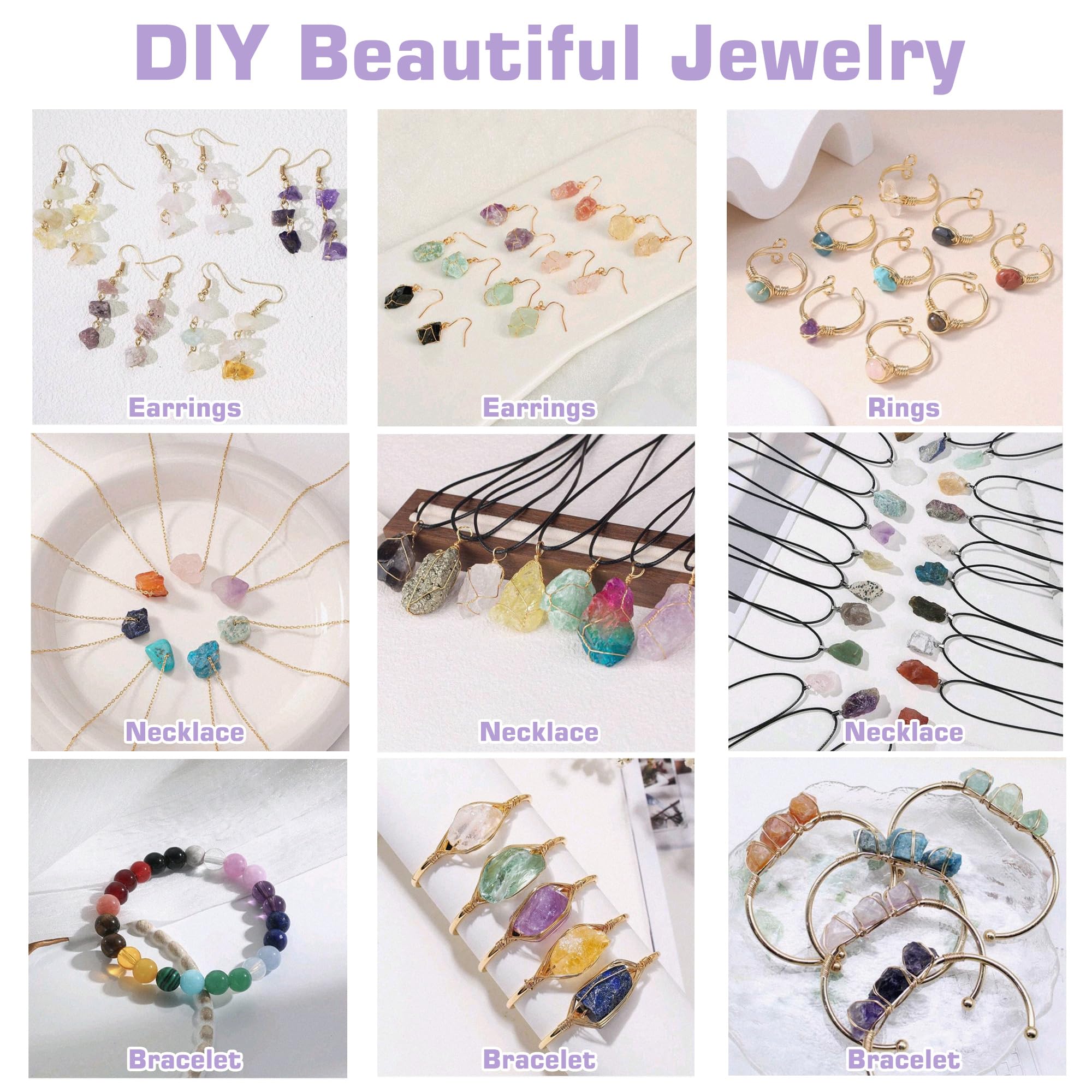 UFEEL pierres brutes pour bijoux et confection artisanale