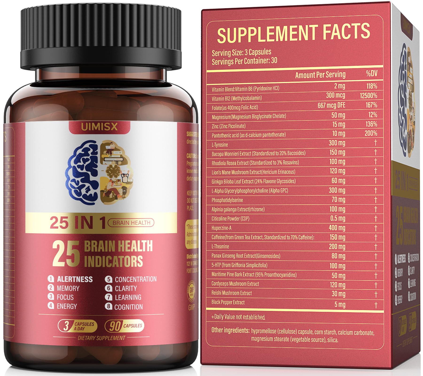 UIMISX capsules cerveau pour concentration soutenue.