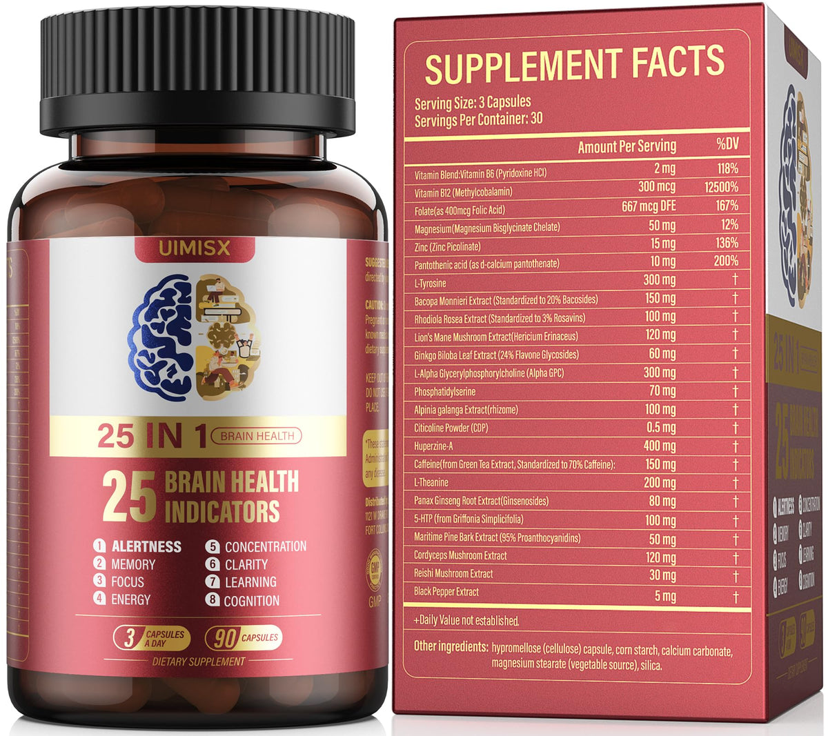 UIMISX capsules cerveau pour concentration soutenue.